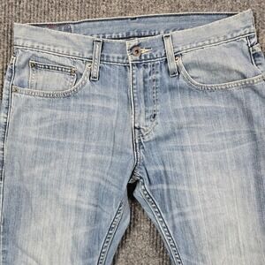 Levis 507 Slim Boot Jeans Mens 33x30 Light Wash Blue Bootcut Distressed Denim